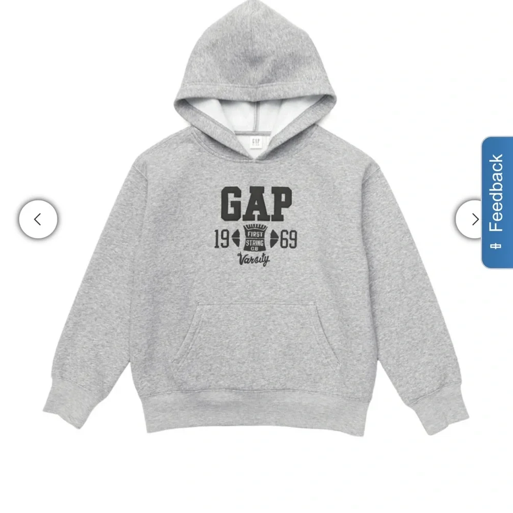 GAP Kids Gray Hoodie fleece Size S 7/8 NEW